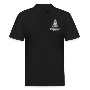 Comptable Comptabilité Tenue de livres Finance Drôle - Polo Homme - noir - Devant - Kai (181cm)