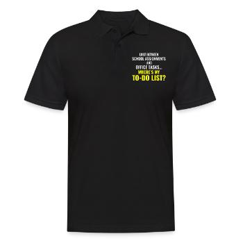 Travail Mèmes Bureau-Humour Milieu de travail Drôle - Polo Homme - noir - Devant - Kai (181cm)