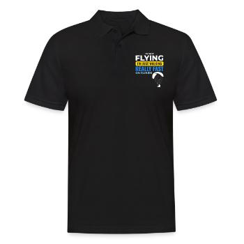 Paramotor Pilot Paramotoring Powered Paraglider - Men's Polo Shirt - black - Front - Kai (181cm)