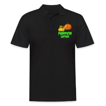 Halloween Forklift Operator Pumpkin Lifter - Men's Polo Shirt - black - Front - Kai (181cm)