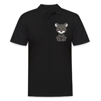 Niedlicher Baby Panther - Männer Poloshirt - Schwarz - Vorne - Kai (181cm)