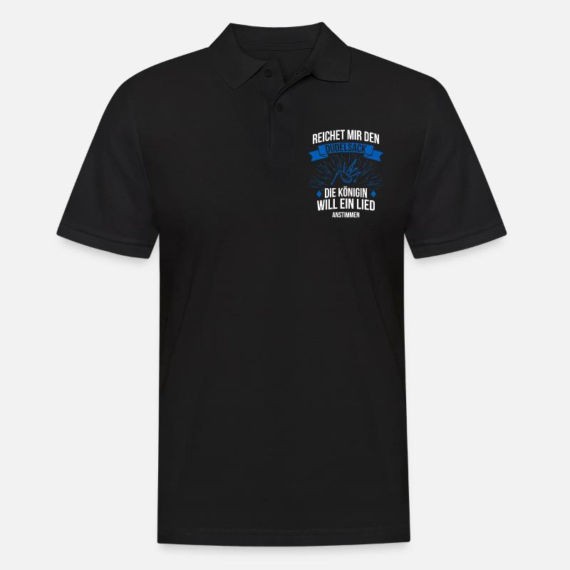 Dudelsack Dudelsackspieler Sackpfeife - Männer Poloshirt - Schwarz
