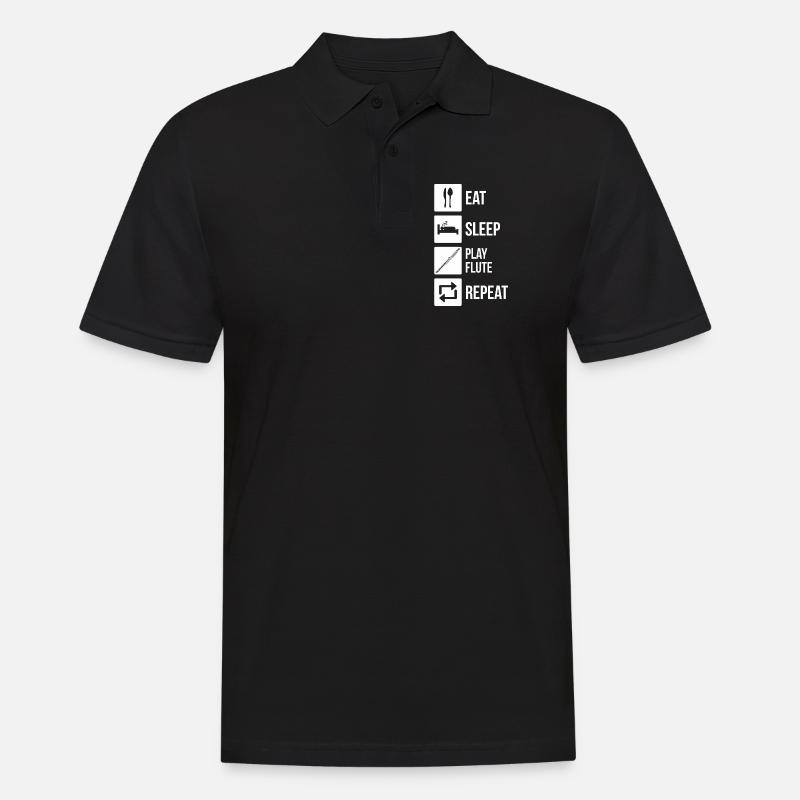 Querflöte Querflötenspieler Querflötist - Männer Poloshirt - Schwarz