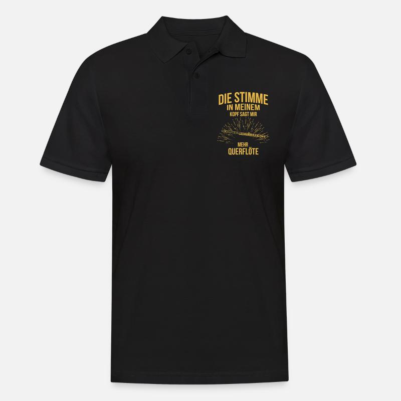 Querflöte Querflötenspieler Querflötist - Männer Poloshirt - Schwarz