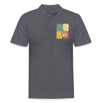 Ukulélé Joueur de ukulélé Ukuléléliste - Polo Homme - charbon - Devant - Nico (186cm)