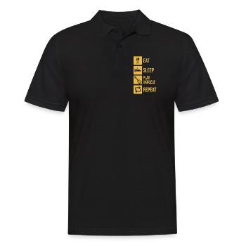 Ukulele Ukulele-Spieler Ukulelist - Männer Poloshirt - Schwarz - Vorne - Kai (181cm)