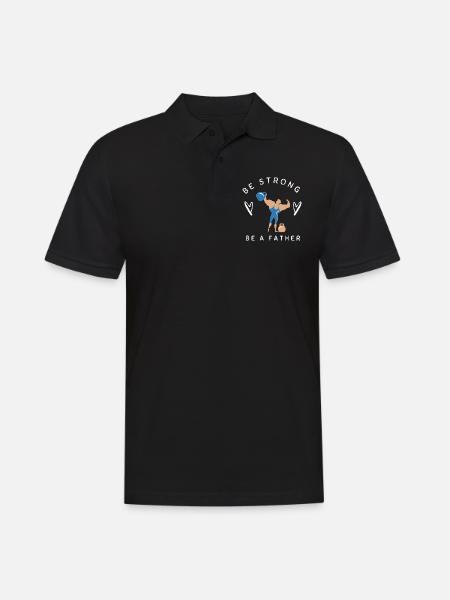 BE STRONG BE A FATHER - Men's Polo Shirt - black
