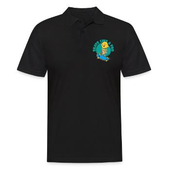 Eis Skateboarder - Männer Poloshirt - Schwarz - Vorne - Kai (181cm)