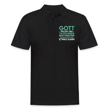 Taxifahrer - Gott erschuf den Taxifahrer - Männer Poloshirt - Schwarz - Vorne - Kai (181cm)