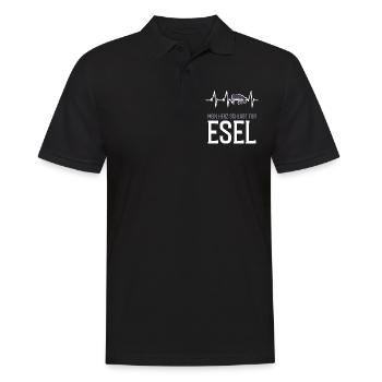 Esel Herzschlag - lustiger Spruch - Männer Poloshirt - Schwarz - Vorne - Kai (181cm)