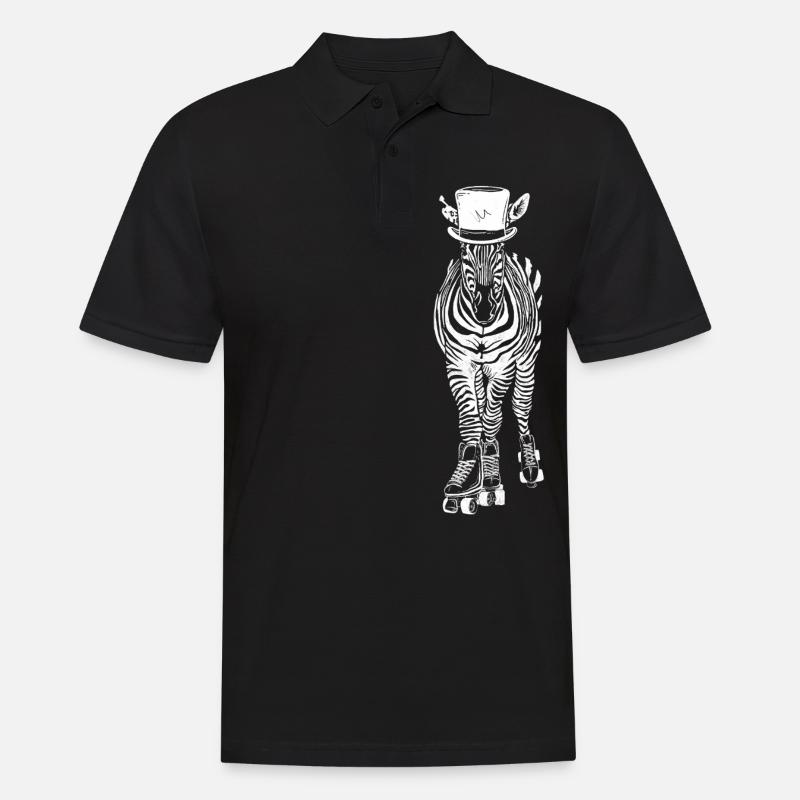 Badass Zebra Rollschuhe - Männer Poloshirt - Schwarz