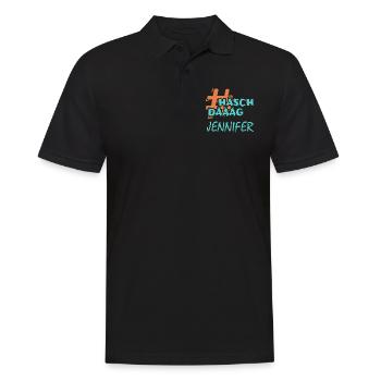 Hashtag Jennifer - Männer Poloshirt - Schwarz - Vorne - Kai (181cm)