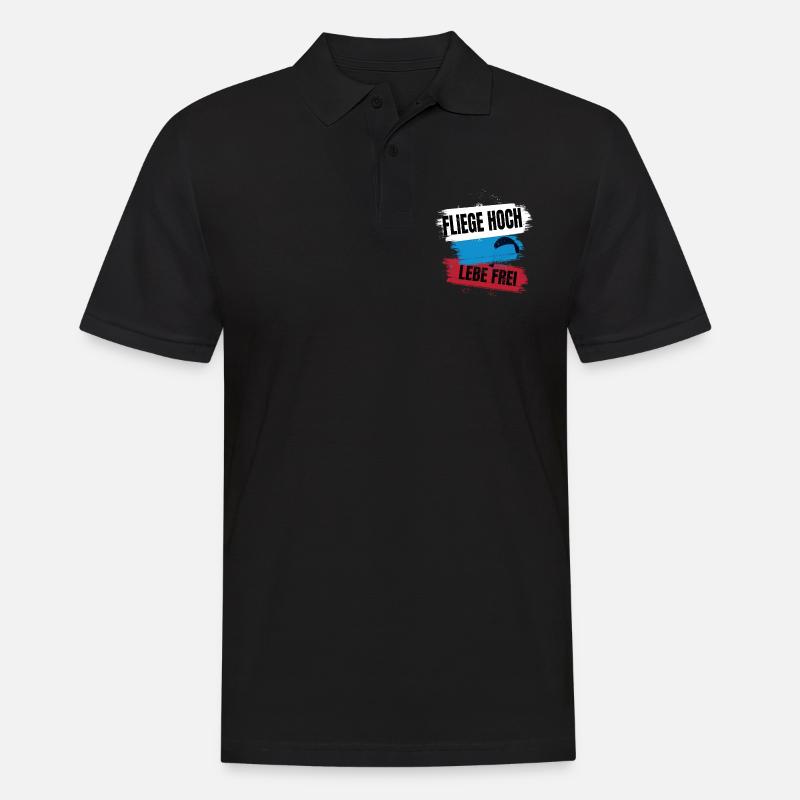 Paragliding - Fliege hoch, lebe frei - Männer Poloshirt - Schwarz