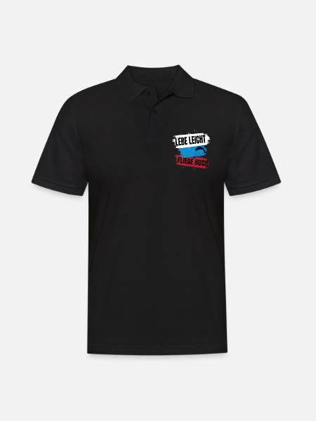 Live light, fly high - Men's Polo Shirt - black