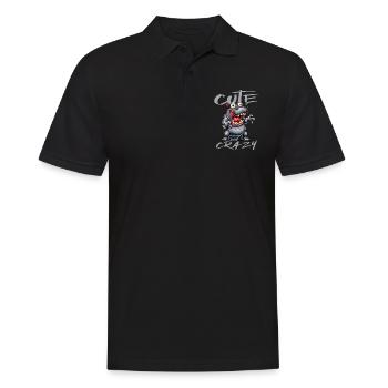 Cute but Crazy Nilpferd Comic Stil lustiges Motiv - Männer Poloshirt - Schwarz - Vorne - Kai (181cm)
