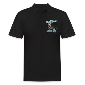 Mignon mais fou zèbre style bande dessinée Motif drôle - Polo Homme - noir - Devant - Kai (181cm)