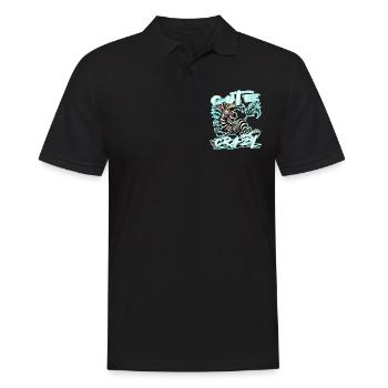 Mignon mais fou zèbre style bande dessinée Motif drôle - Polo Homme - noir - Devant - Kai (181cm)