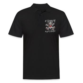 Crazy but Awesome Rhino Comic Style - Men's Polo Shirt - black - Front - Kai (181cm)