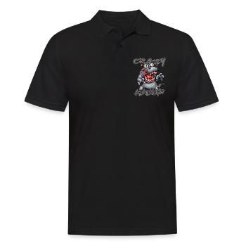 Crazy but Awesome Nilpferd Comic Stil - Männer Poloshirt - Schwarz - Vorne - Kai (181cm)