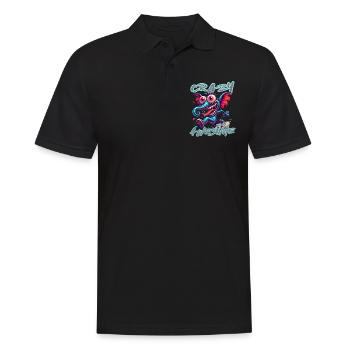 Style de bande dessinée d’éléphant fou mais génial - Polo Homme - noir - Devant - Kai (181cm)