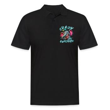 Style de bande dessinée d’éléphant fou mais génial - Polo Homme - noir - Devant - Kai (181cm)