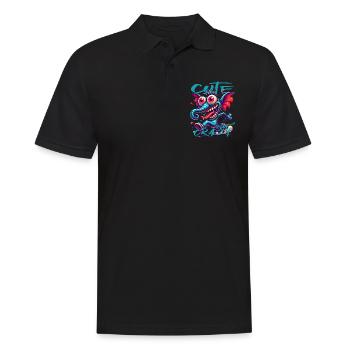 Cute but Crazy Elephant Comic Style - Men's Polo Shirt - black - Front - Kai (181cm)