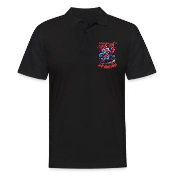 Wenn ihr mich sucht, ich bin am Rande des Wahnsinn - Männer Poloshirt - Schwarz - Vorne - Kai (181cm)