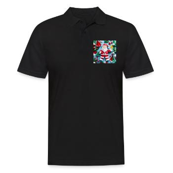 Origami-Weihnachtsmann - Männer Poloshirt - Schwarz - Vorne - Kai (181cm)