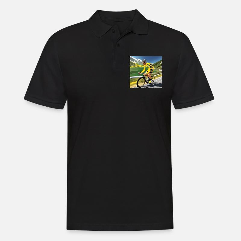 Retro-Radfahrer - Männer Poloshirt - Schwarz