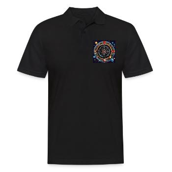 Planetary Precision - Galaxy Dartboard - Men's Polo Shirt - black - Front - Kai (181cm)