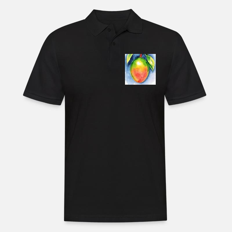 Mango Aquarell - Männer Poloshirt - Schwarz