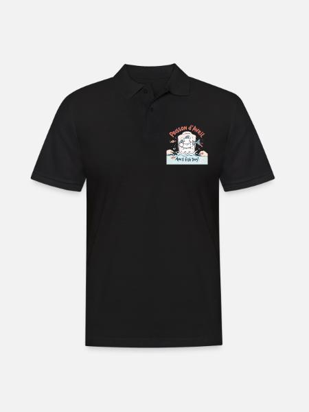 Poisson d'Avril - French April Fool's Joke - Men's Polo Shirt - black