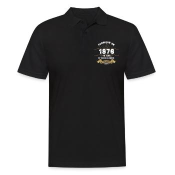 Hergestellt im Jahr 1976 48 Jahre Original-Exzellenz - Männer Poloshirt - Schwarz - Vorne - Kai (181cm)