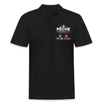Pêche Pêcheur Poisson Cadeau T-shirt Humour Papa - Polo Homme - noir - Devant - Kai (181cm)
