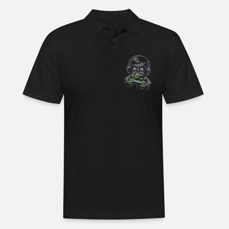 Gaming Gamer Nerd Controller Illustration - Männer Poloshirt - Schwarz