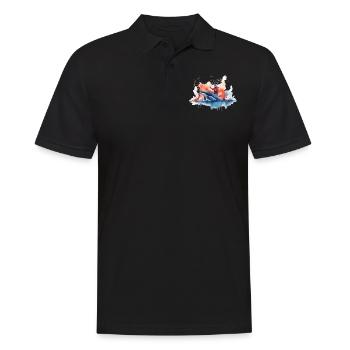 aquarell Wal - Männer Poloshirt - Schwarz - Vorne - Kai (181cm)