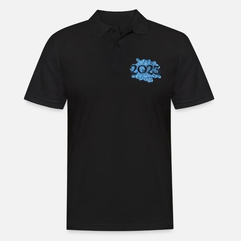 Wassertropfen 2023 - Männer Poloshirt - Schwarz