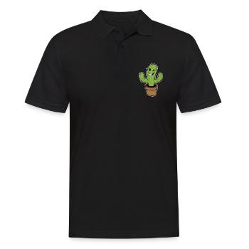 Kaktus - Männer Poloshirt - Schwarz - Vorne - Kai (181cm)