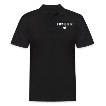 Amour Cœur - Polo Homme - noir - Devant - Kai (181cm)