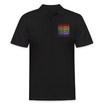 FCK NZS - Die Welt ist bunt! - Gegen Rechts - Männer Poloshirt - Schwarz - Vorne - Kai (181cm)