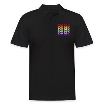 Gegen Nazis - FCK AFD - Gegen Rechts - Männer Poloshirt - Schwarz - Vorne - Kai (181cm)