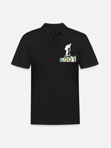 Stunt Scooter Skatehalle Training - Männer Poloshirt - Schwarz