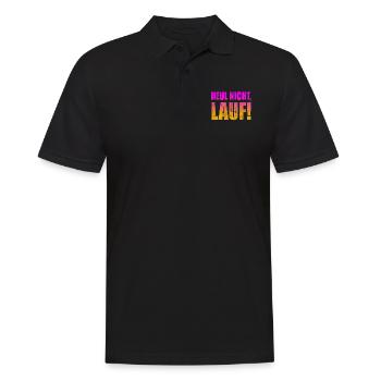 Heul nicht, Lauf! - Laufen, Joggen, Sport, Rennen - Männer Poloshirt - Schwarz - Vorne - Kai (181cm)