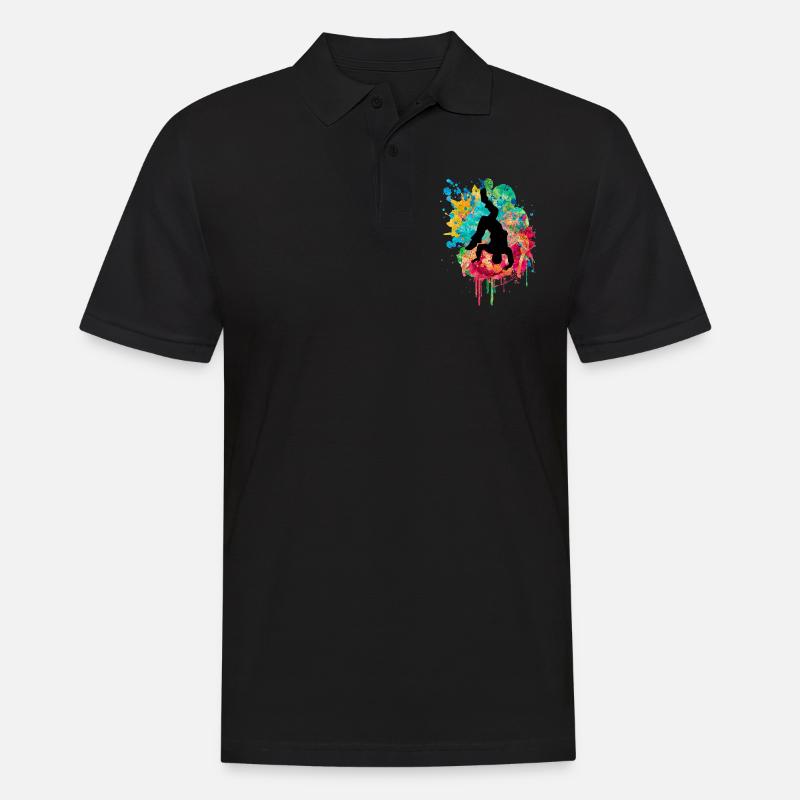 Breakdancer - PopArt Style - Männer Poloshirt - Schwarz