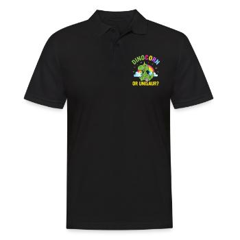 Funny Cute Dinosaur Unicorn - Dinocorn or Unisaure - Men's Polo Shirt - black - Front - Kai (181cm)