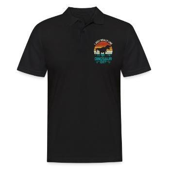 I just really Like Dinosaur ok - Dinosaures - Polo Homme - noir - Devant - Kai (181cm)