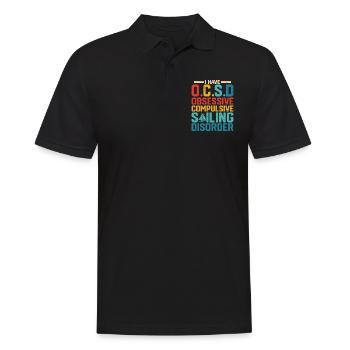 obsessive Sailing - Men's Polo Shirt - black - Front - Kai (181cm)