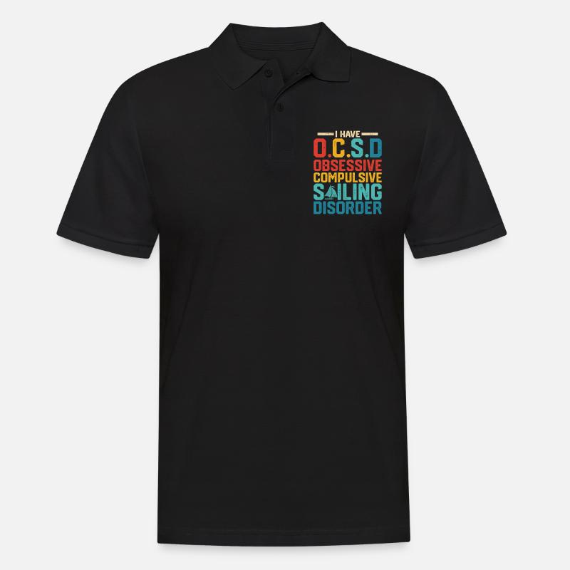 obsessives Segeln - Männer Poloshirt - Schwarz