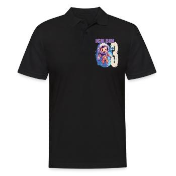 Ich bin 3 Jahre - 3. Geburtstag - Astronaut - Männer Poloshirt - Schwarz - Vorne - Kai (181cm)