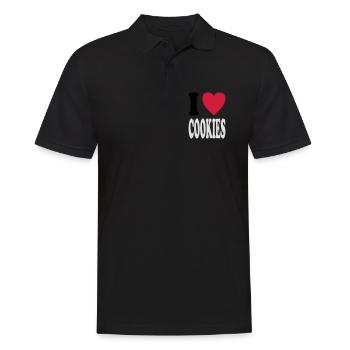 I love COOKIES (Farben anpassbar!) - Männer Poloshirt - Schwarz - Vorne - Kai (181cm)